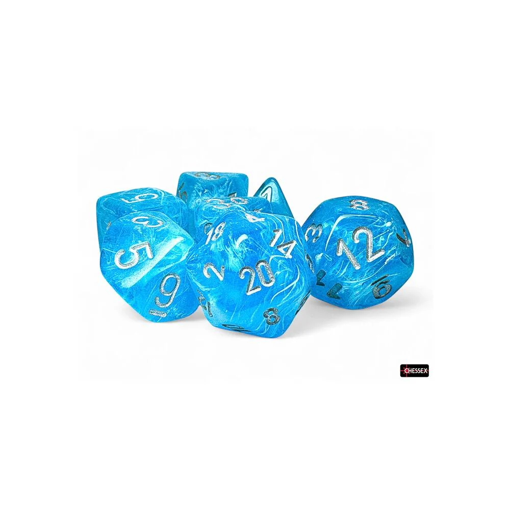 Chessex Luminary Mega-hedral Sky/silver Luminary 7-Die Set