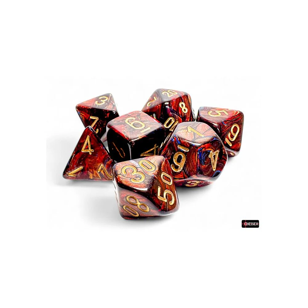Chessex Scarab Mega-hedral Blue Blood/gold 7-Die Set