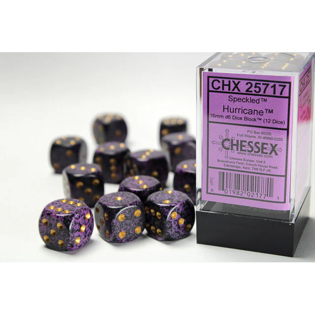 Chessex Speckled 16mm d6 Hurricane Block (12)