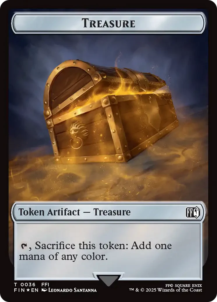 Clue // Treasure Double-Sided Token (Surge Foil) [FINAL FANTASY Commander Tokens] - Image 2