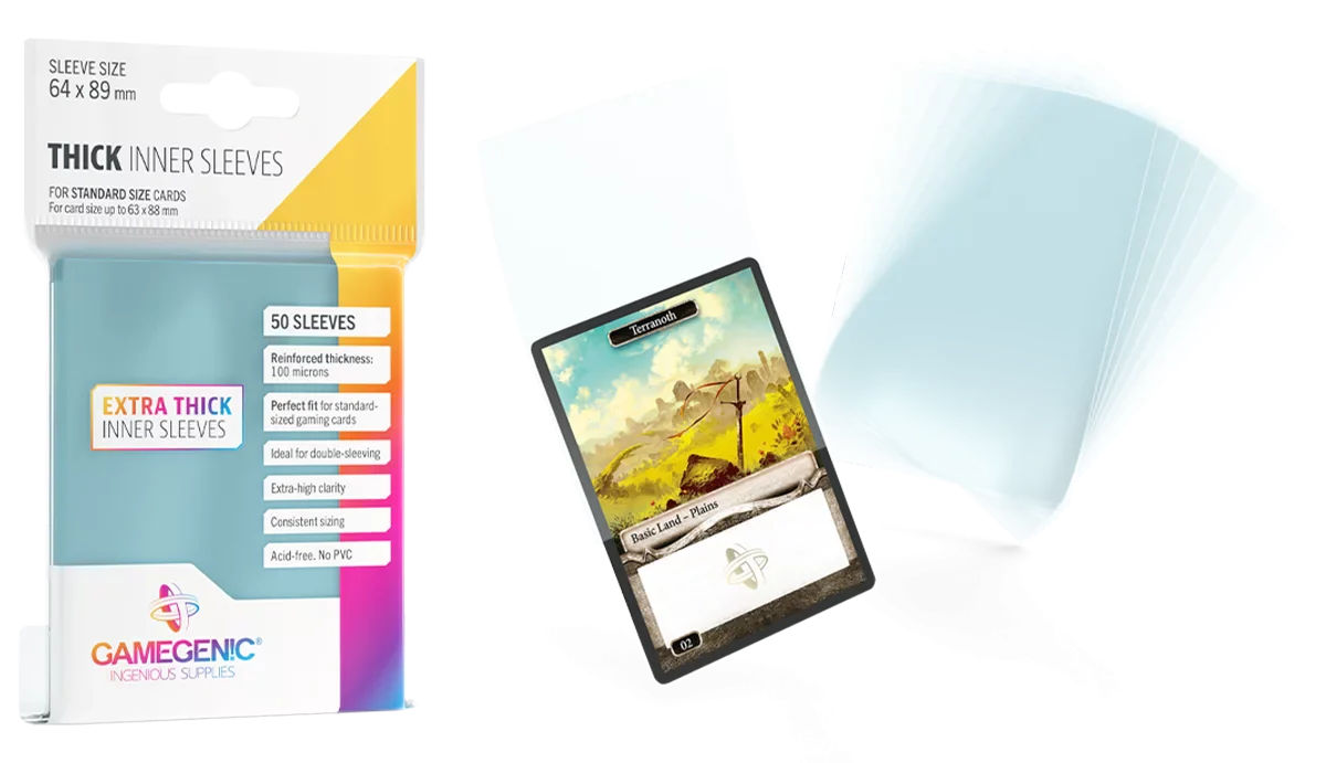 Gamegenic Thick Inner Sleeves - Size Code INNER - (64mm x 89mm) (50 Sleeves Per Pack)