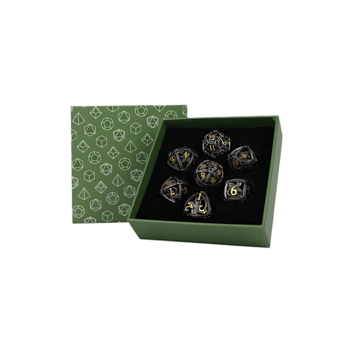 LPG Dice Set: Hoard Guardian - Steel/Green