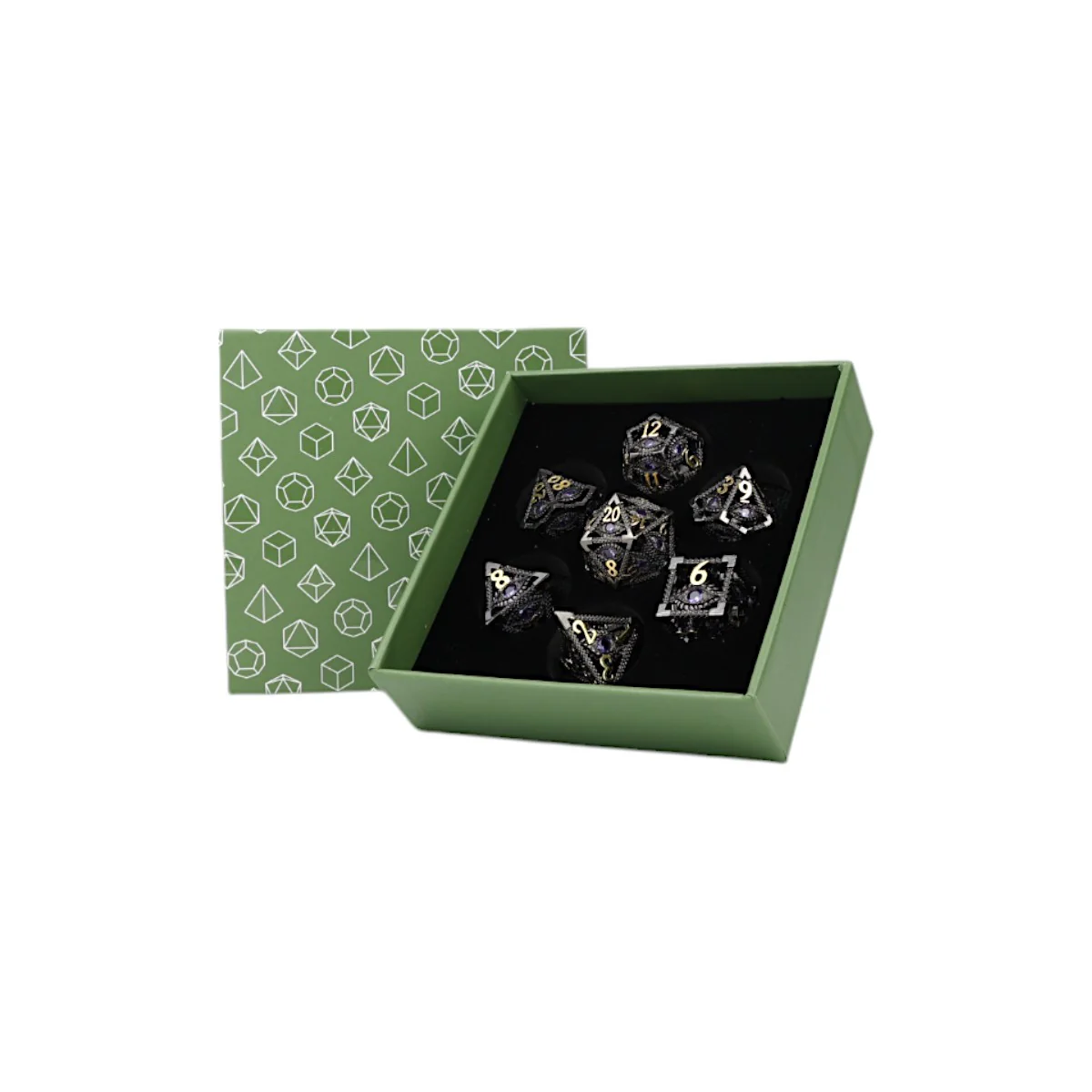 LPG Dice Set: Scaled Eye - Black/Gold
