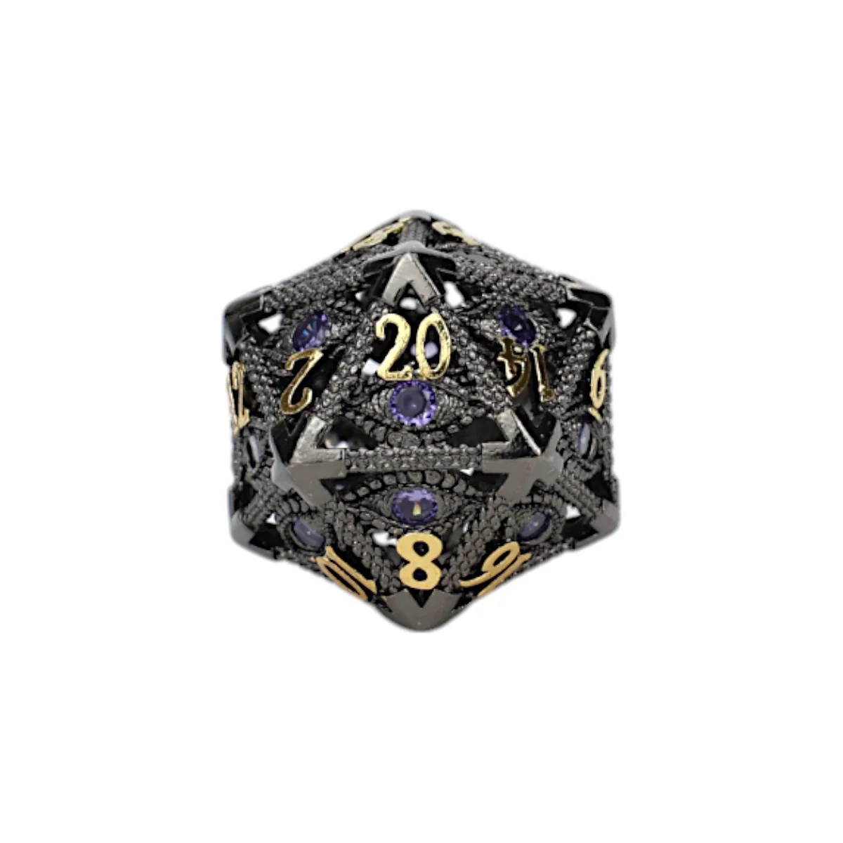 LPG Dice Set: Scaled Eye - Black/Gold - Image 2