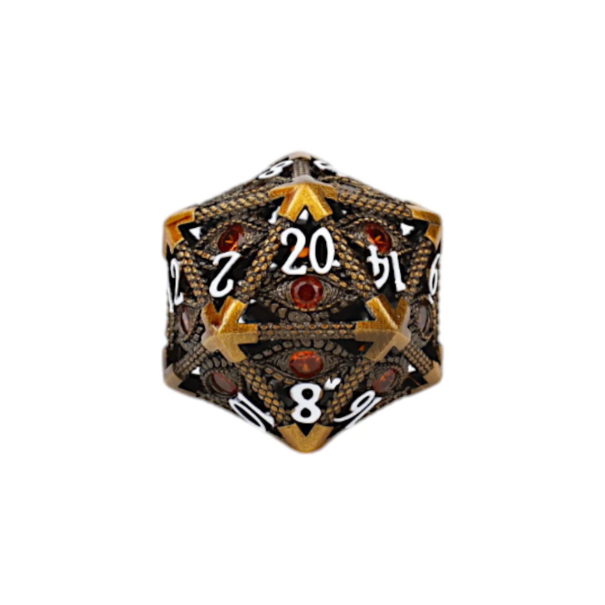 LPG Dice Set: Scaled Eye - Gold/Red - Image 2
