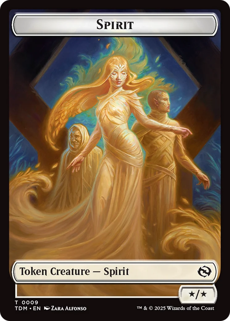 Spirit (0008) // Spirit (0009) Double-Sided Token [Tarkir: Dragonstorm Tokens] - Image 2